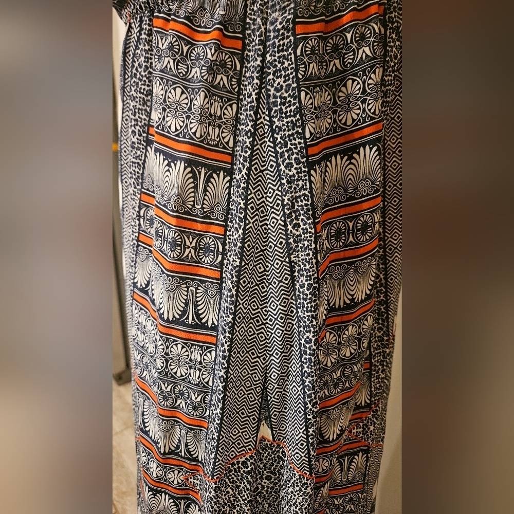 Gypsy 05 Silk Printed Maxi Dress Boho Triangle Top Small - Picture 6 of 13